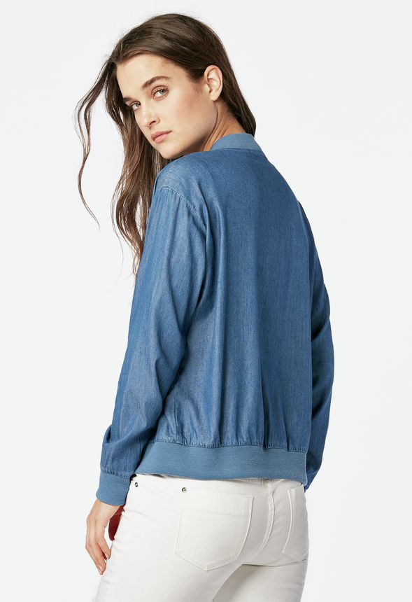 Chambray Bomber Jacket in Chambray Bomber Jacket Get great deals at
