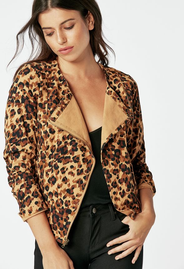Leopard Print Moto Jacket in Leopard - Get great deals at JustFab