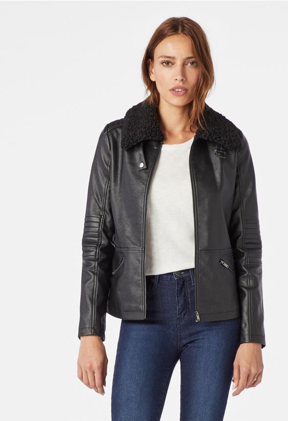 shawl collar teddy faux fur jacket