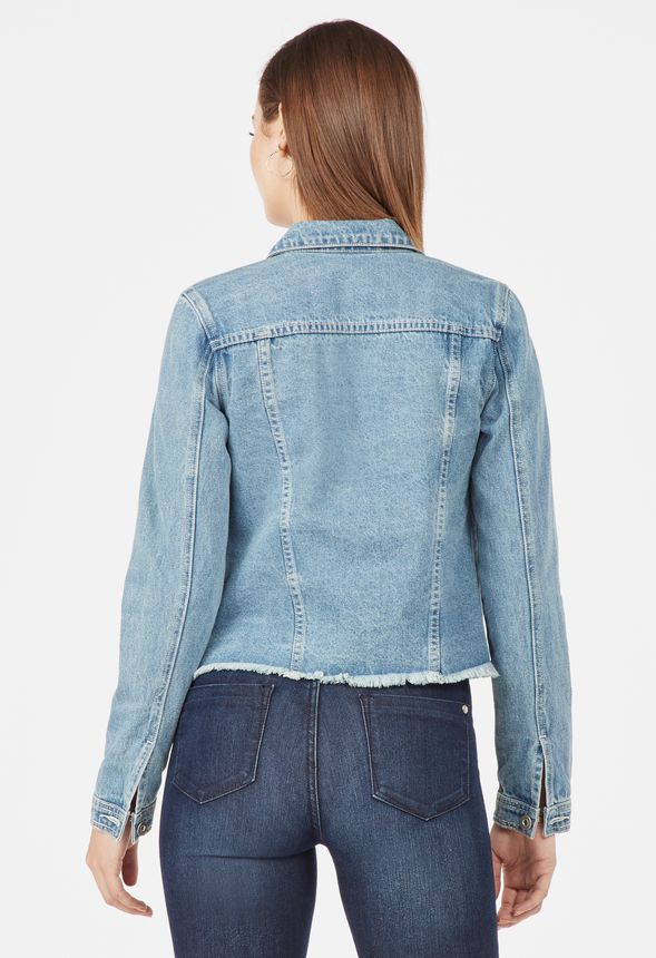 Frayed Denim Jacket in Frayed Denim Jacket - Get great deals at JustFab