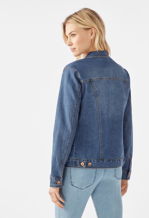 Trucker Denim Jacket in Dark Wash - Get great deals at JustFab