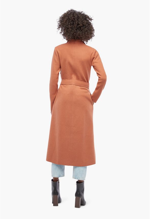 Knit Drape Coat Plus Size in Camel - Get great deals at JustFab