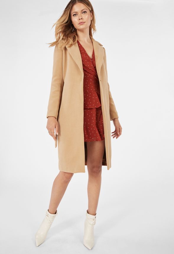 oversized tan wool coat