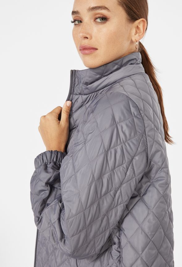 Hooded Puffer Jacket in Folkstone Gray Get great deals at JustFab