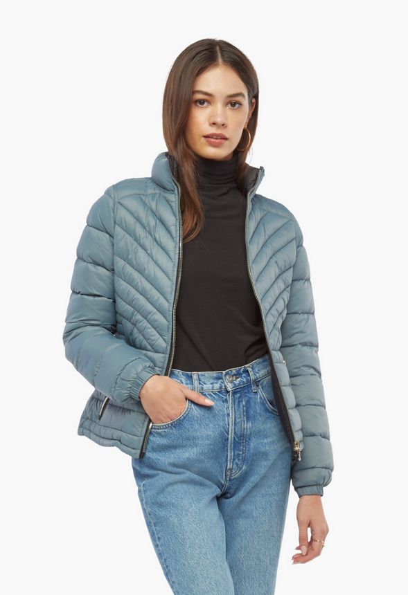 Reversible Puffer Jacket Clothing in Mint - Get great deals at JustFab