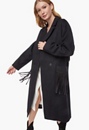 Longline Faux Wool Fringe Coat