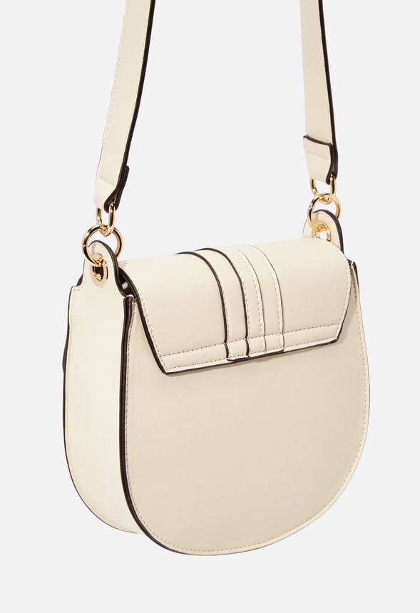 Saddle Up Crossbody Bag in Bone - Get great deals at JustFab