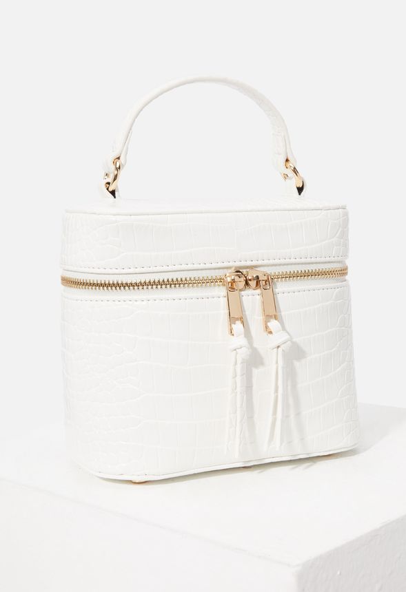 Drum Crossbody Bag Bags & Accessories in White Croc Get great deals at JustFab