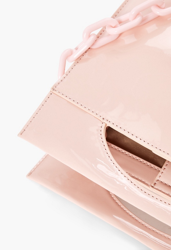 Cher Faux Patent Leather Clutch Bags & Accessories in Blush - Get great ...