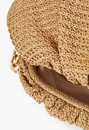 Raffia Ruched Clutch With Chain