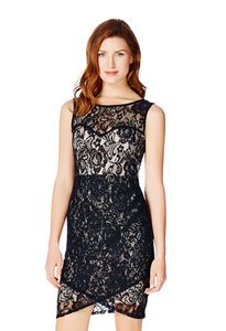 Lace Overlay Dress in Black - Get great deals at JustFab