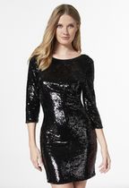 Scoop Back Sequin Dress in Black - Get great deals at JustFab