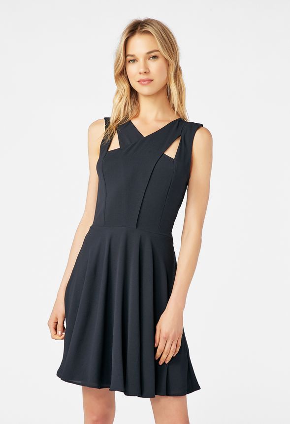 cut out fit and flare dress