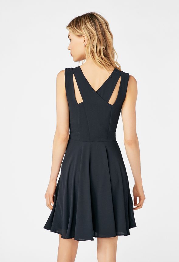 cut out fit and flare dress