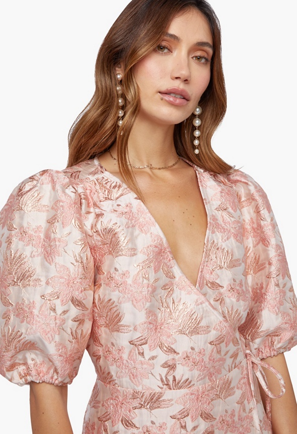 Brocade Party Wrap Dress