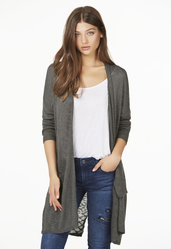 Slouchy Pocket Cardigan in Gray - Get great deals at JustFab