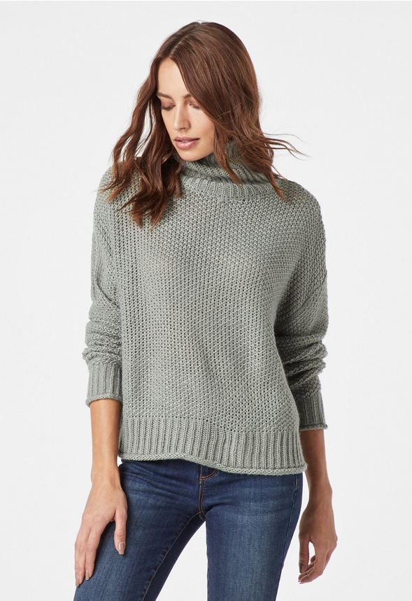 Cozy Turtle Neck Sweater in Sage - Get great deals at JustFab