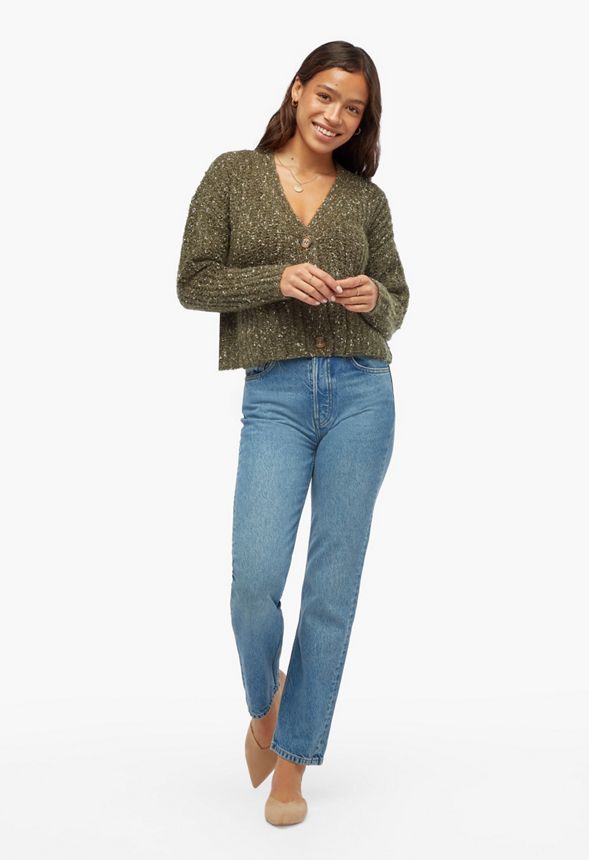 Boxy Cardigan Clothing in Olive - Get great deals at JustFab