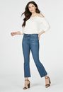 High-Waisted Frayed Crop Flare Jeans