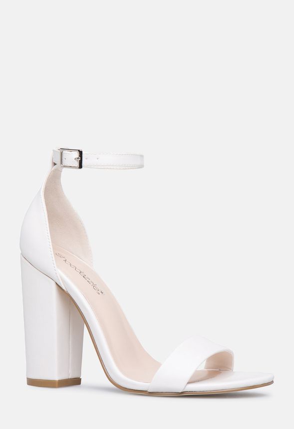 justfab white heels