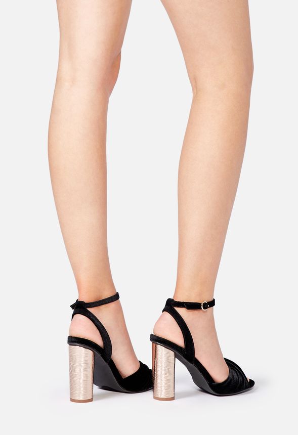 Alexandrine Heeled Sandal in Black - Get great deals at JustFab