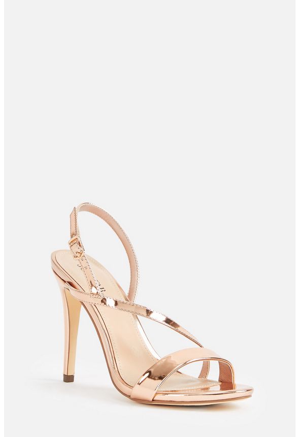 justfab rose gold heels