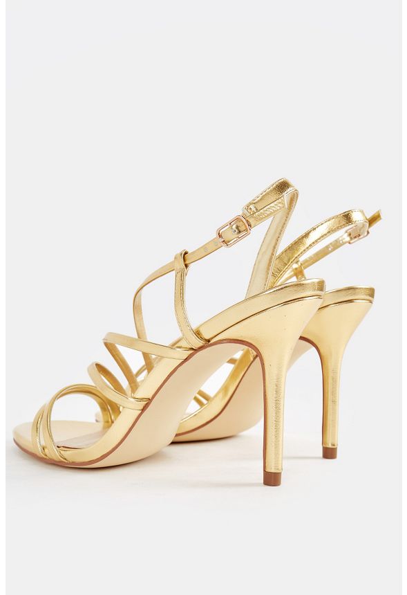 Donatelle Heeled Sandal in Gold - Get great deals at JustFab