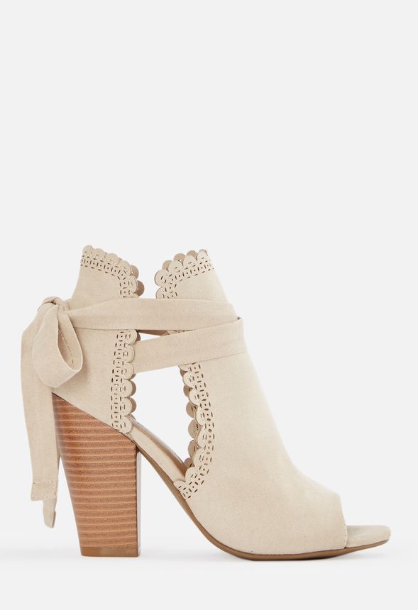 scalloped open toe bootie