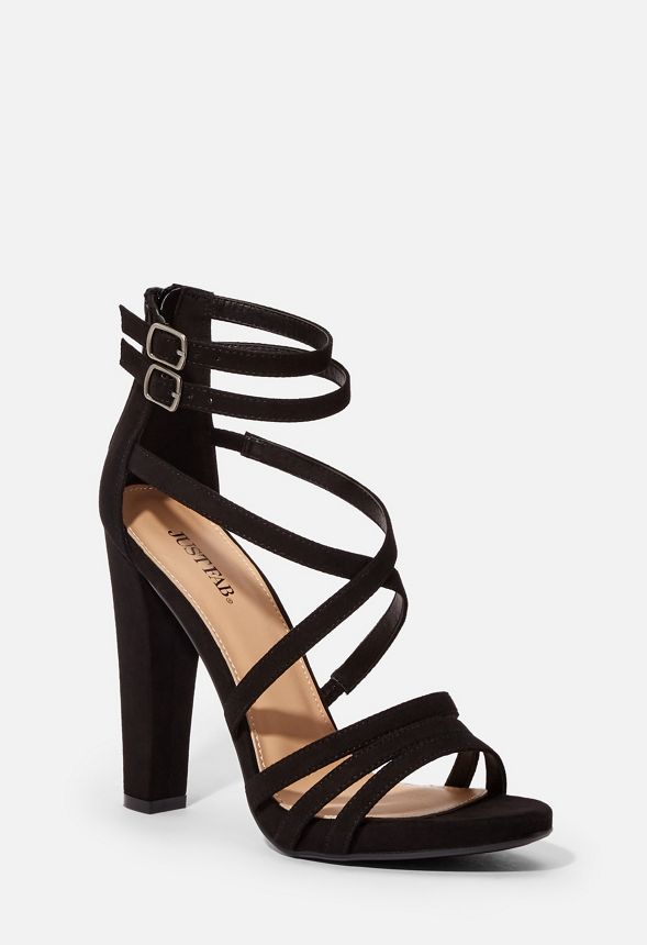 Rising Up Strappy Heeled Sandal in Black - Get great deals at JustFab