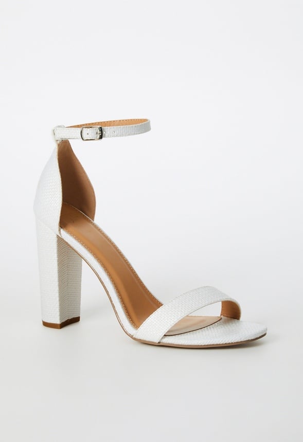 Lorelai Block Heeled Sandal in Bright White - Get great deals at JustFab