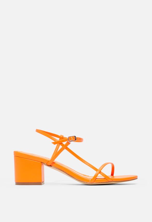Elexi Strappy Heeled Sandal in NEON ORANGE - Get great deals at JustFab