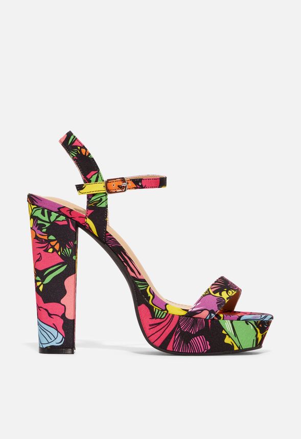 Elyn Platform Heeled Sandal in Floral Multi - Get great deals at JustFab
