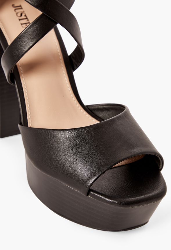 Roselinda Strappy Heeled Sandal in Black - Get great deals at JustFab