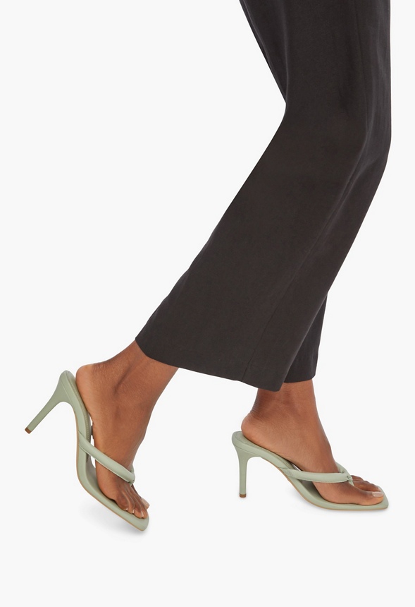 Kerry Slip On Heeled Sandal In Sage Get Great Deals At Justfab