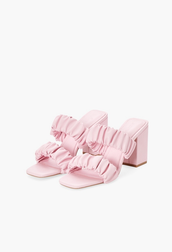 Gretchen Slip-On Heeled Sandal in Begonia Pink - Get great deals at JustFab