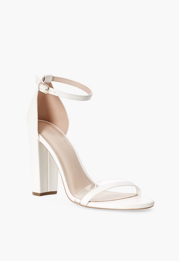 Sophia Strappy Heeled Sandal in White - Get great deals at JustFab