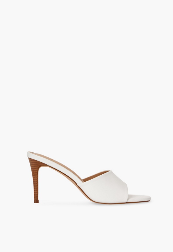 Audre Stiletto Heeled Mule Sandal in Bright White - Get great deals at ...