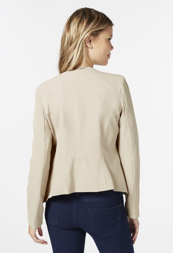 Open Drape Front Blazer in Taupe - Get great deals at JustFab