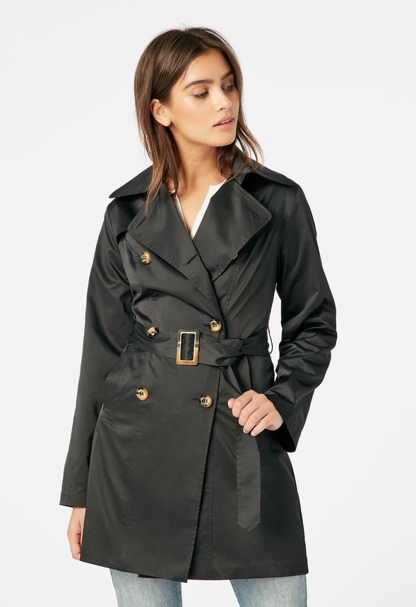Traditional Trench Coat in Black - Get great deals at JustFab