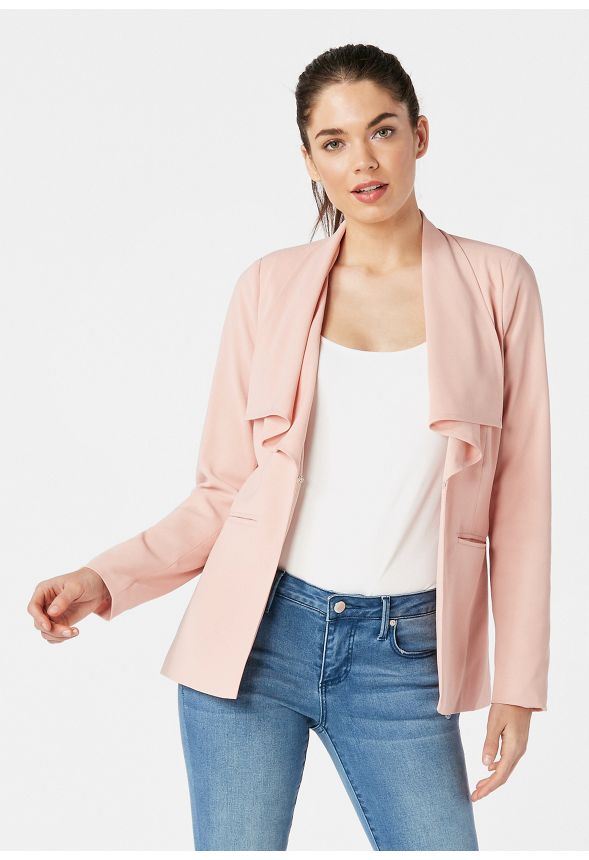 Drape Front Blazer in Mellow Rose - Get great deals at JustFab