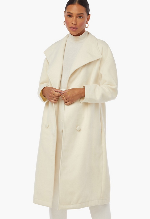 Cocoon Drape Front Coat