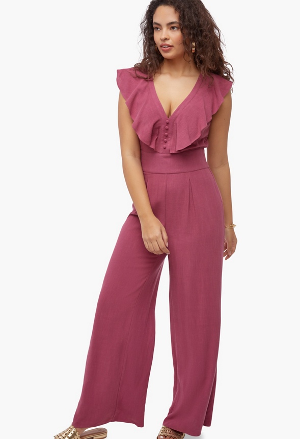 ruffle front jumpsuit