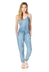 Chambray Jumpsuit in Blue - Get great deals at JustFab