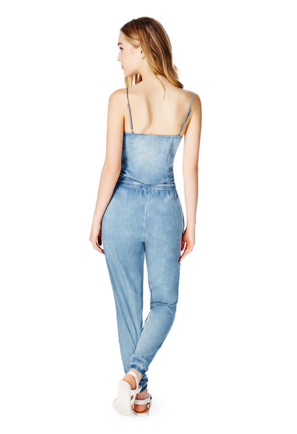 Chambray Jumpsuit in Chambray Jumpsuit - Get great deals at JustFab