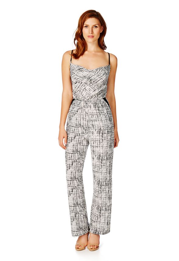 Crosshatch Print Romper in WHITE MULTI - Get great deals at JustFab