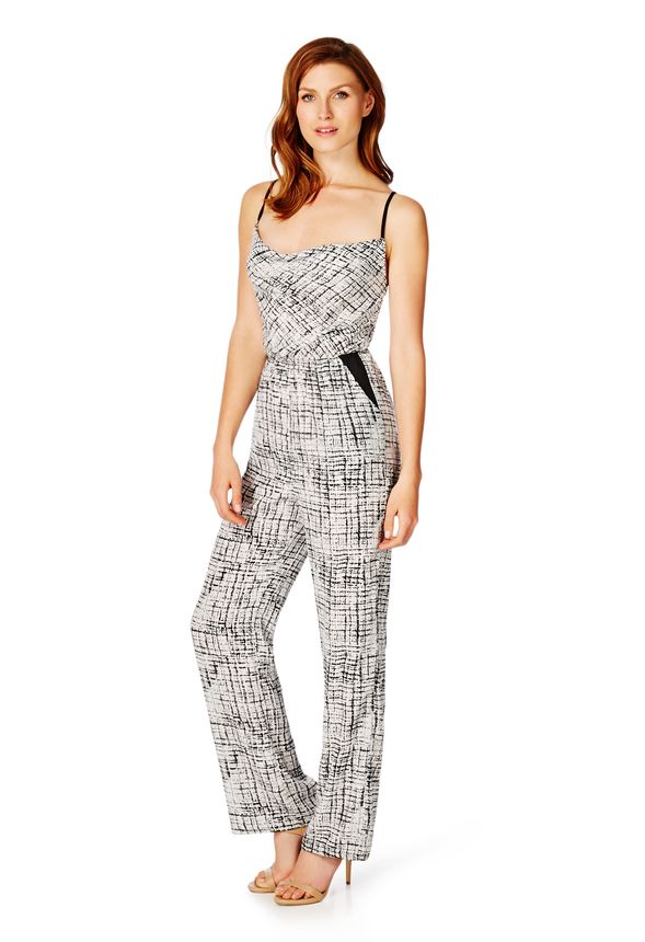 Crosshatch Print Romper in WHITE MULTI - Get great deals at JustFab