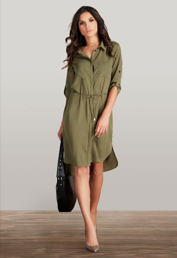 Midi Shirt Dress in Midi Shirt Dress - Get great deals at JustFab