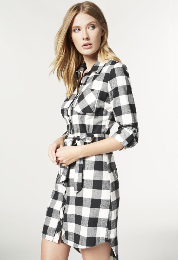 Flannel Shirt Dress in Flannel Shirt Dress - Get great deals at JustFab