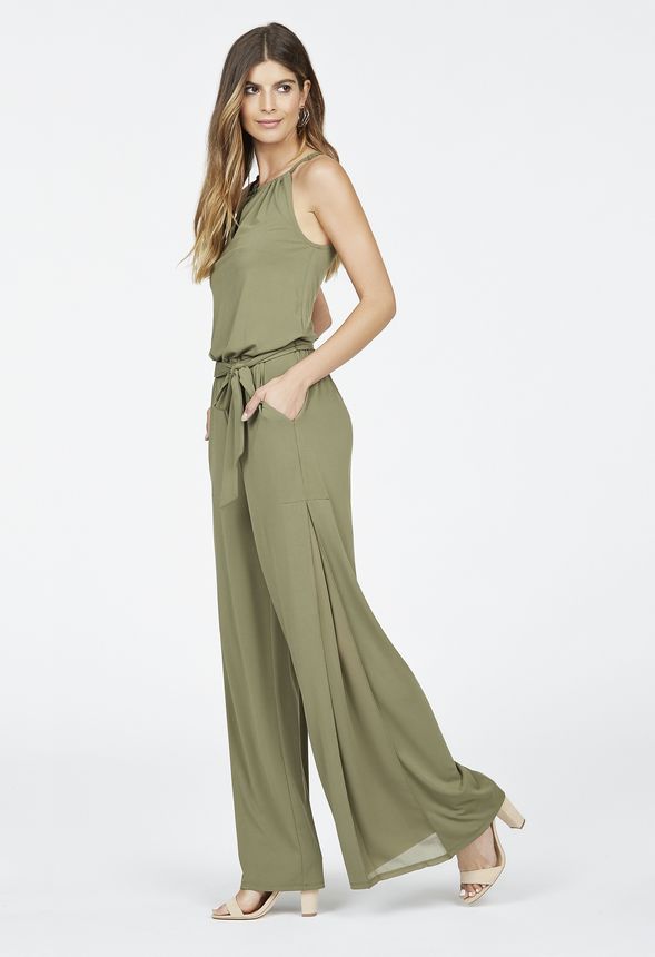 sheer leg jumpsuit