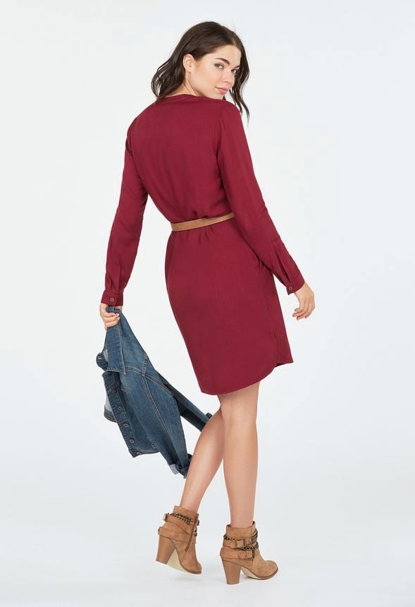 utility belted shirt dress